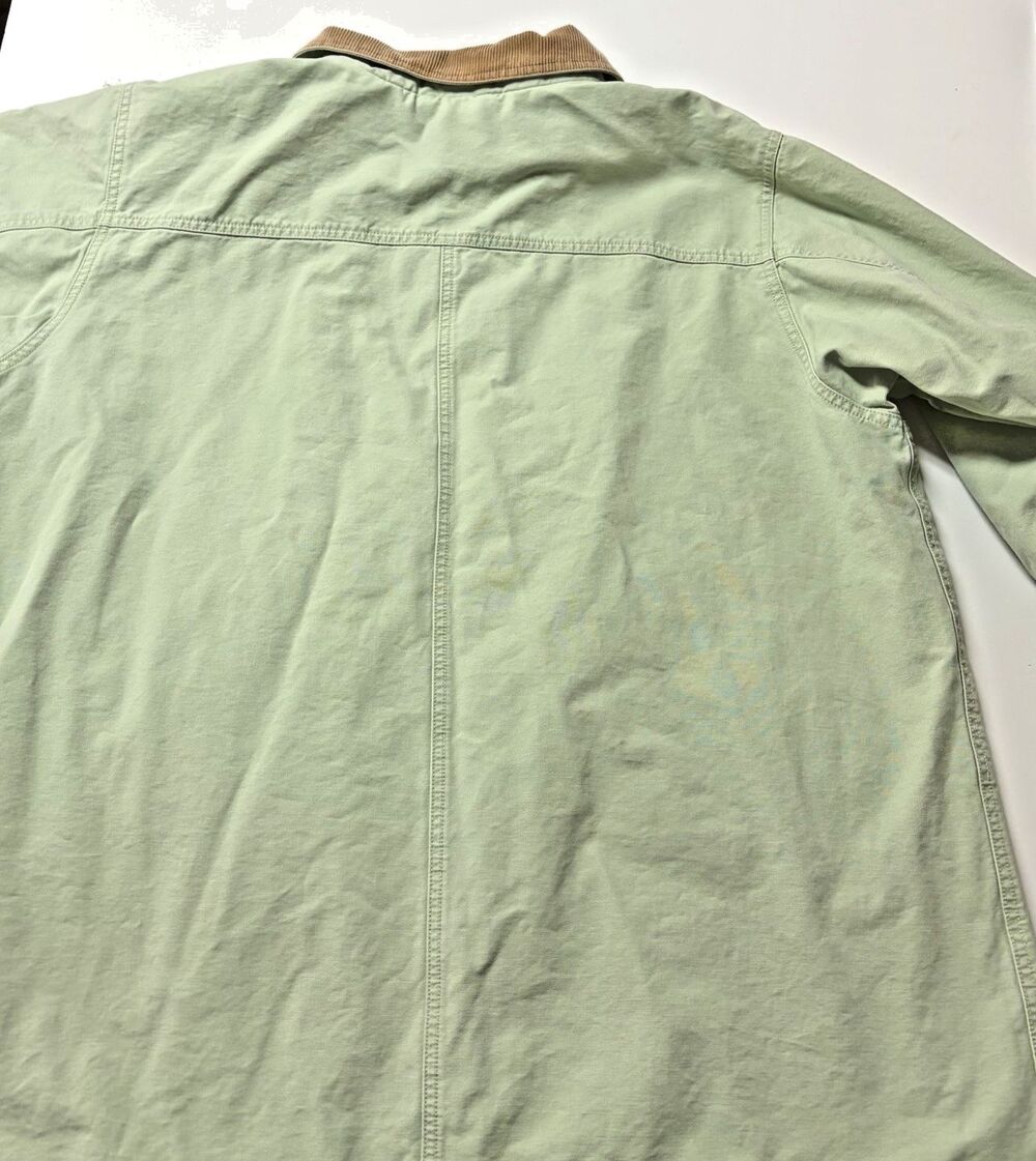 LL Bean Vintage Barn Coat Womens 2X Faded Sage Canvas Chore Jacket Lined - Picture 9 of 11